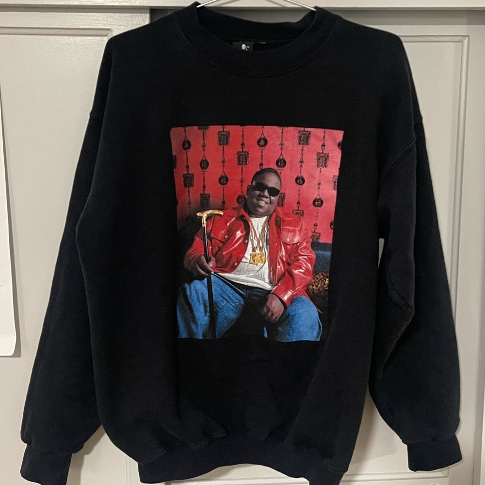 VINTAGE. FUCT x SHAWN MORTENSEN BIGGIE SMALLS RAP CREWNECK SWEATER. BEST PRICE